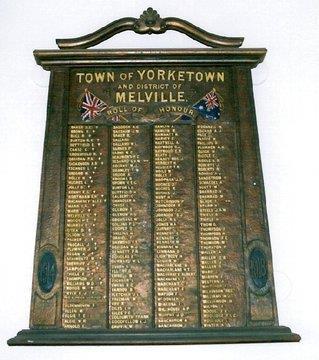 Yorketown Town and District Honour Board for WW1 (Photo from RSL Virtual War Memorial) A War Pension was granted to Catherine Teresa Degidan of Yorketown, mother (married) of late Driver Degidan