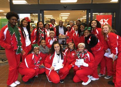 Cheerleading: Our LN cheer squad was out in the community at the Kroger on
