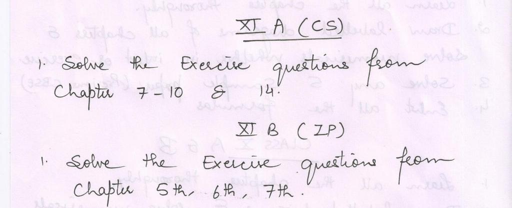 CLASS XI Physics 1) Revision and preparation for half yearly exam.