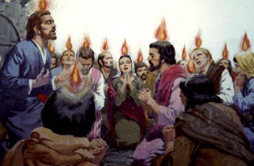 ACTS 2:3-4 NKJV 3 Then there appeared to them divided tongues, as of fire, and one sat upon each of them.