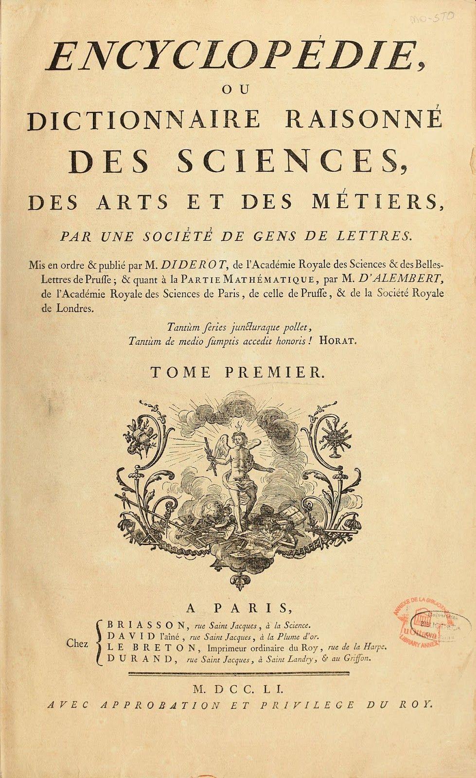 It widely read and extremely influential. Jean-Jacques Rousseau Contributed his articles on music to the Encyclopedia.