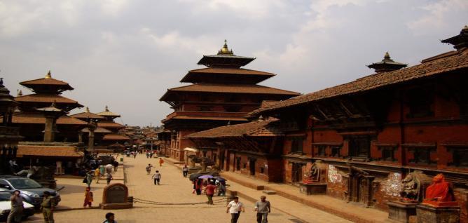 (B) Kathmandu City (Hanuman Dhoka Durbar Square): Listed as a World Heritage site by UNESCO, Hanuman Dhoka Durbar Square is a cluster of ancient temples, palaces, courtyards and streets that date