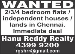 August 11-17, 2012 MAMBALAM TIMES Page 7 SPECIAL CLASSIFIED ADVERTISEMENTS Classified Advertisements under the heads Accommodation Required, Old Age Home, Marriage Hall, Mini Hall, Real Estate