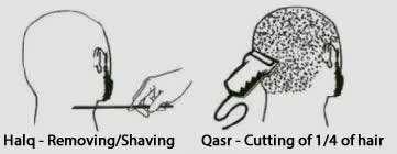 Halq or Qasr In order to release yourself from the state of Ihram, make Halq (shaving hair on the