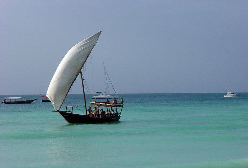 Traditional Arab sailing vessel, the dhow, was used for