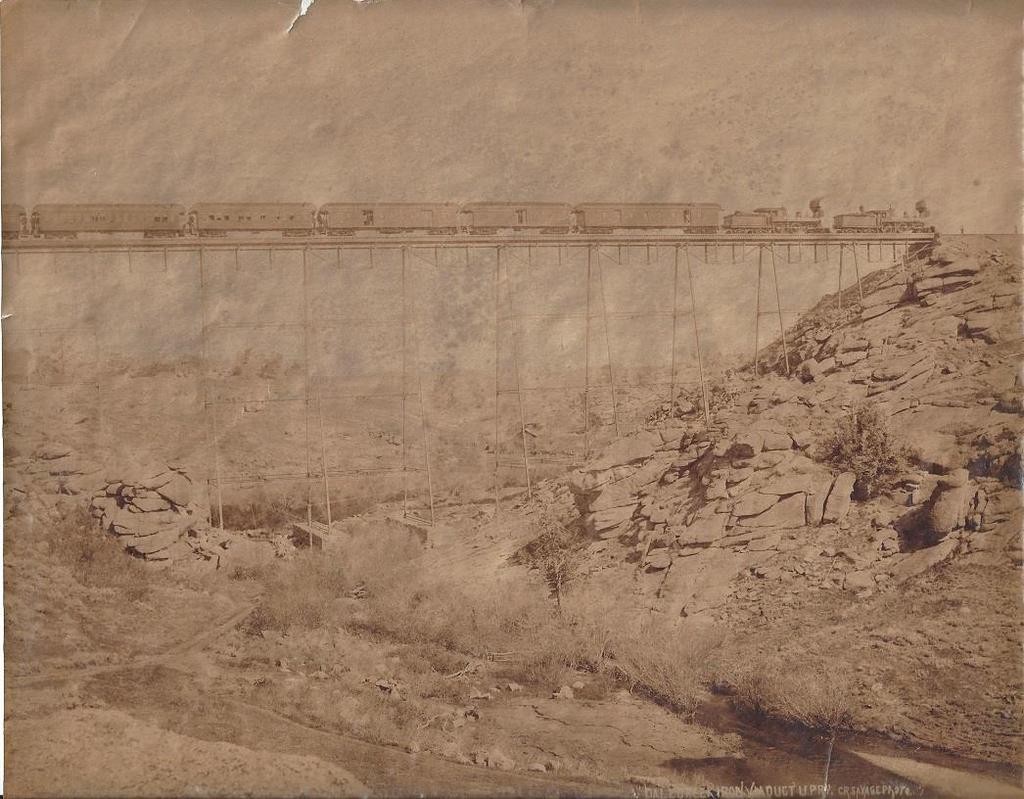 11- Savage, Charles Roscoe. Dale Creek Iron Viaduct U.P.Ry. Salt Lake City: C.R. Savage Photo., (c.1880). Large format albumen [22 cm x 28 cm] Unmounted.