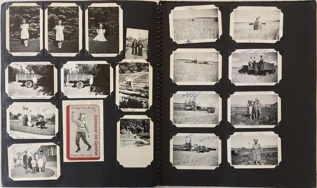 27- [Photo Album] [Arbon, Idaho] [Southern Idaho] [Northern Utah]. [Family Photo Album from Arbor, Idaho]. [Various: Arbon, ID; Logan, UT; Malad, ID]: (1934-1947). [36]pp. Quarto [32.