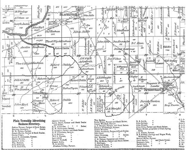 JSS Lands Purchased by Ralph Smith in Ohio Continued from front page 1840 Map of Wayne County, Ohio 160 acres and 101 acres purchased by Ralph for Jedediah. Austin living with him.