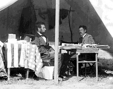 President Lincoln meets with General George B.