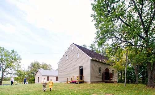 Figure 16: The restored Old Mud Meetinghouse, and one-room school in 2015. Work continues.