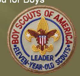 Eleven-Year-Old Scout Leader Either the Primary teacher of eleven-year-old boys or another capable adult may serve as the group s Scout leader.