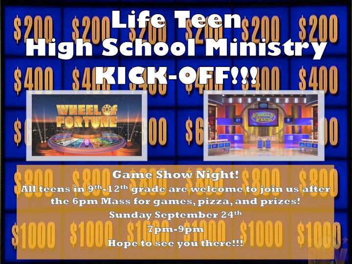 It is open to all high school students 9-12th grade from any school who want to come meet new friends, play games, learn more about their faith, and deepen their relationship