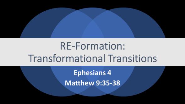 longer be here either. That s what RE-formation is. It s about constantly RE-forming, reshaping ourselves. Jesus remains the same, yesterday, today, and forever.
