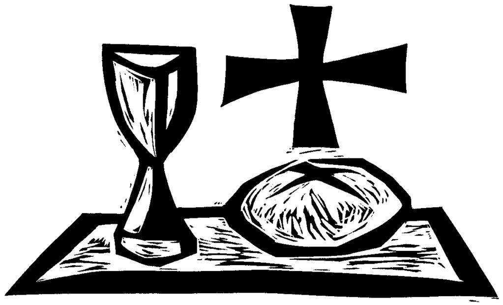 After the offering is gathered, bread, wine, money, and other gifts are brought forward. The assembly stands as the procession reaches the chancel.
