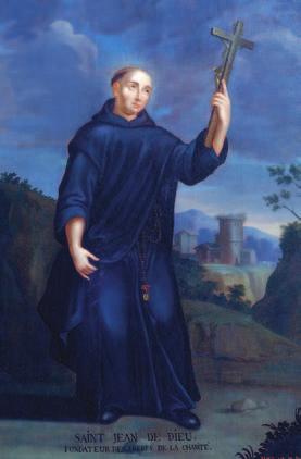 March 8 ST. JOHN OF GOD RELIGIOUS (1495 1550) Born in Portugal but taken to Spain as a child, John was a soldier of fortune, an overseer of slaves, a shepherd, a crusader, a bodyguard, and a peddler.