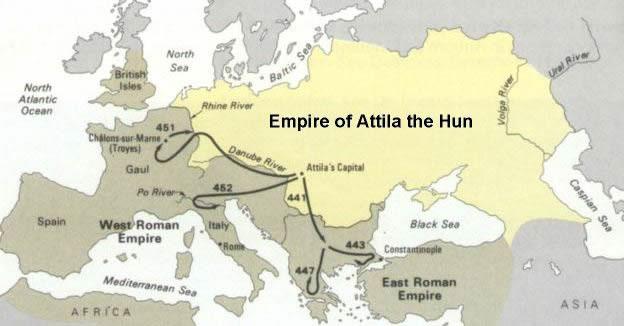 The Power of Attila Meanwhile, the Huns, who were indirectly responsible for the Germanic assault on the empire, became a direct threat.