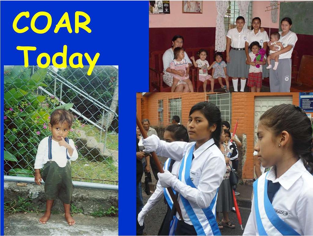 COAR s work in these circumstances [this is a summary of what the following slides and lessons will show]: The COAR Peace Mission helps the children at the COAR Children s Village in Zaragoza, El