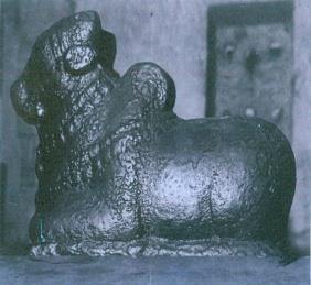Karnataka One black granite stone Nandi fixed to the Bharateswara subshrine of