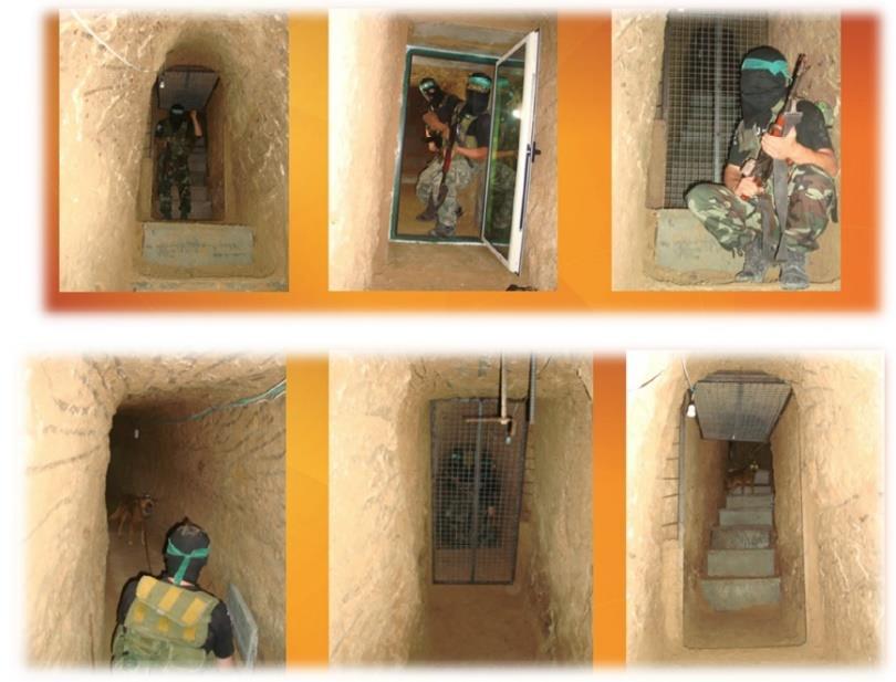 Examples of the use of obstacles and doors within the tunnels in order to protect the lives of the terrorists According to Abu Zbeid, several combat tactics within the tunnels are used to combat