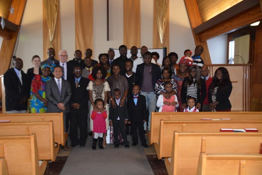The picture to the left shows members of the Fellowship Group along with visiting Bible workers. However, on this day many of the regular worshippers were away.