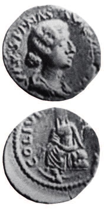 COIN 15 has Faustina Junior on the obverse and Tyche seated on a rock while a river god swims at her feet.