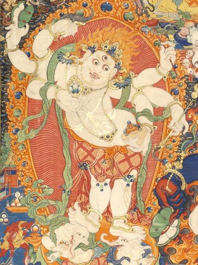 : Six-armed White Mahakala Six-armed White Mahakala is the wish granting mighty king of gems.