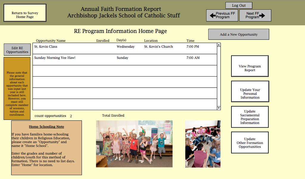 RE Program Information Home Page An opportunity