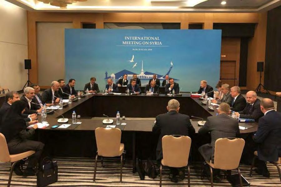 5 The conference between Russian, Turkish and Iranian delegations in Sochi (IRNA, July 31 2018).