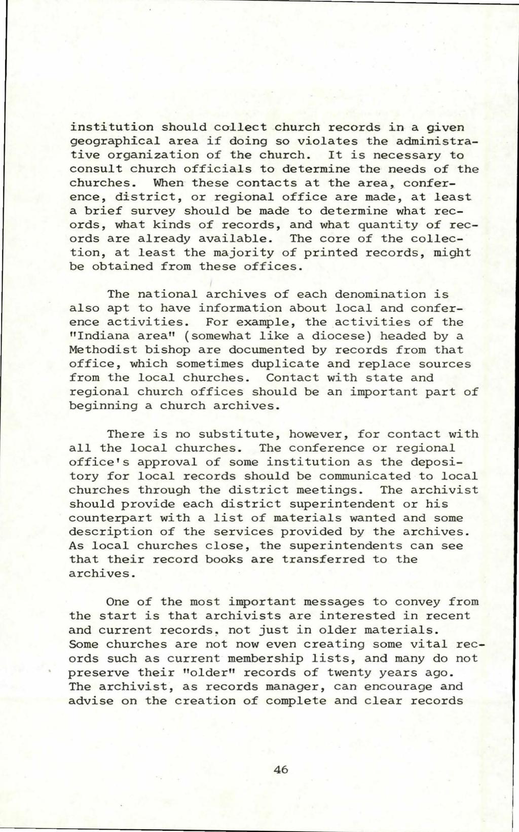 Georgia Archive, Vol. 8 [1980], No. 2, Art. 5 ±ns~itution should callect church records in a given geographical area i doing so violates the admin~strative organization 0 the church.