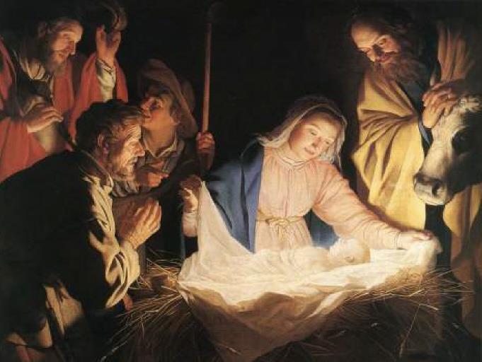 See him in a manger laid, Whom the choirs of angels praise.