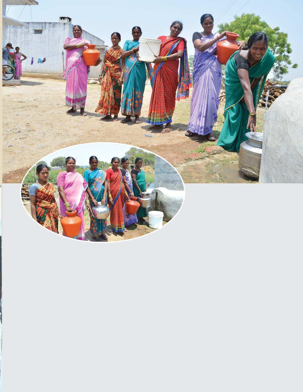 Towards Providing safe drinking water dug three borewells but two borewells are running with plenty of water and fitted these borewells with submersible motor pumps and laid underground pipeline and
