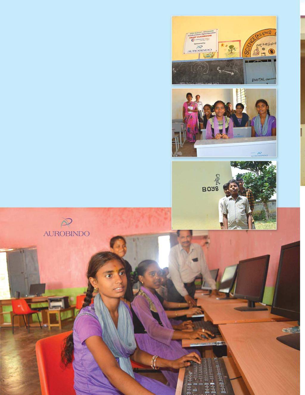 Education Digital Classroom Sravani, Jhansi, Vamsi and Ramu, students of Nimmada, Kota Bommali mandal, Srikakulum district were very happy with the digital classroom's in their school.