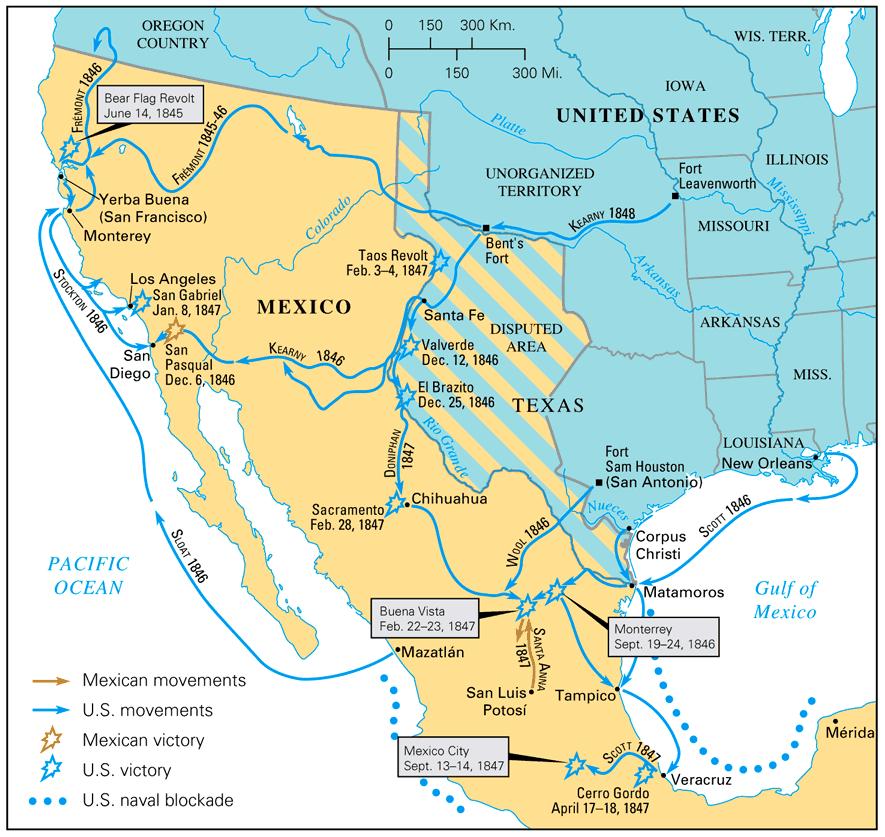 MEXICAN WAR -Texas annexation, 1845 -Border dispute with Mexico Nueces and Rio Grande