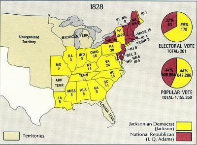 ELECTION OF 1828 -Suffrage qualifications property requirement dropped -High voter turnout -Common Man s President