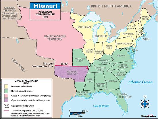 WESTERN EXPANSION -Missouri Compromise of 1820 equal