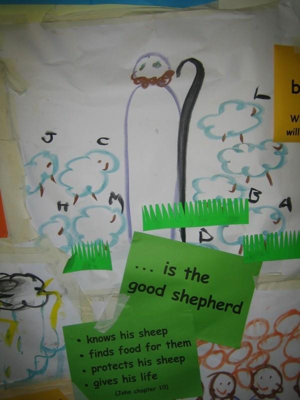 Page 13 of 20 Week 6: The Easter King is the good shepherd Craft suggestion Download a colouring in page of a simple sheep picture. The children glue cotton wool on and draw a face on the sheep.