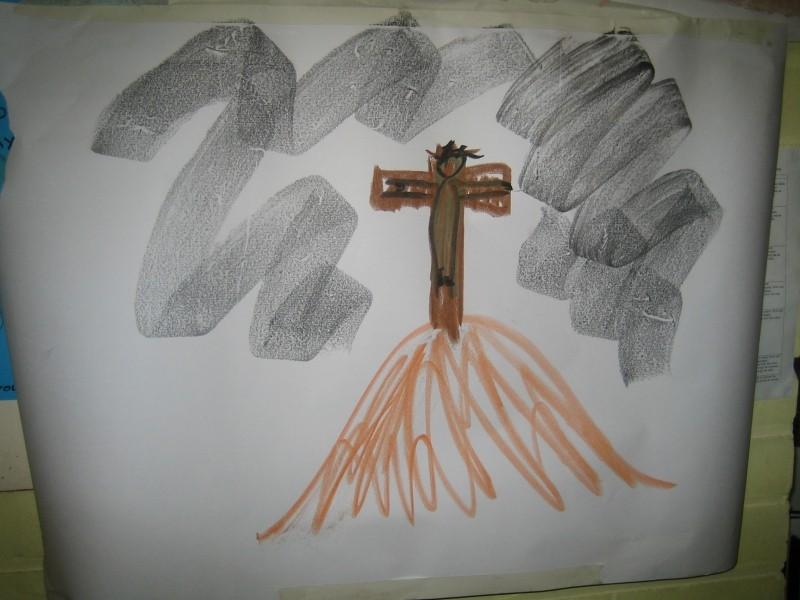 Page 17 of 20 Week 8: The Easter King dies to forgive us Craft suggestion Kids cut out bookmarks made from woodgrain paper in the shape of a cross (or print out crosses that they colour in), with a