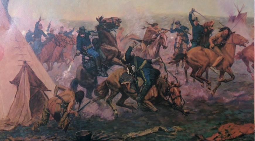 The 700-man Colorado Cavalry attacked the unprotected camp and killed more than