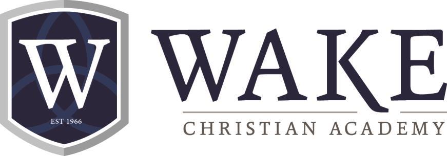 Friends of Wake Christian Academy, Thank you for your willingness to serve in a volunteer position and/or participate in field trips at Wake Christian Academy.