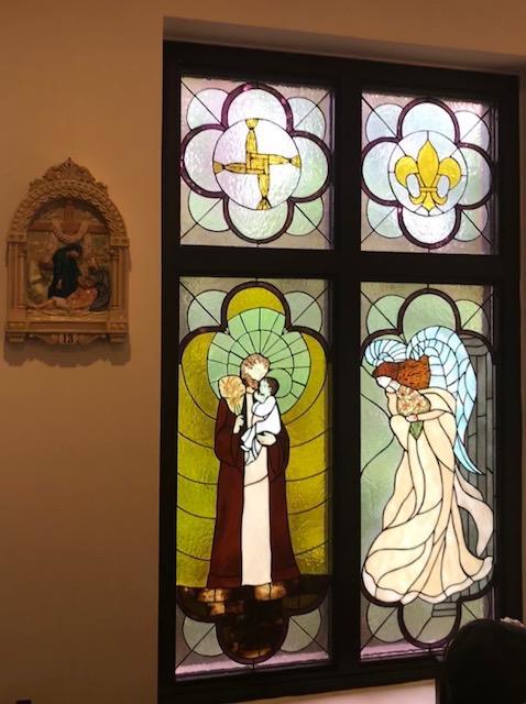 There are two windows in the chapel known as the Holy Family Chapel.