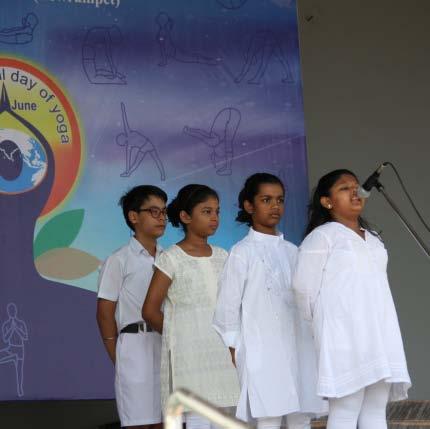 leading a healthy, fruitful and peaceful life. The assembly was presented by the students from Grade 4 to 8.