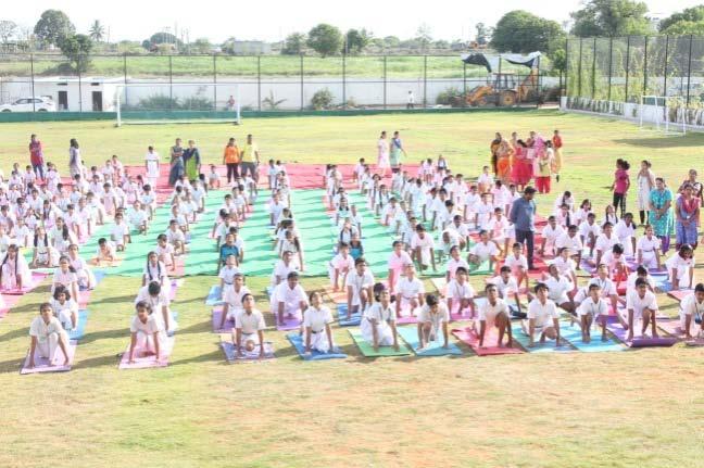 and its health benefits followed by a special yoga demonstration where all the students performed various asanas like, Surya Namaskar,