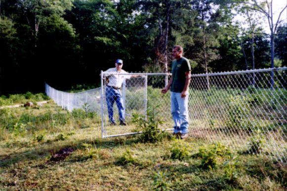 Ted Huddleston & Charles Hancock Standing by the gate of the William Jared Cemetery Chorus: Gathering flowers for the Master's bouquet,