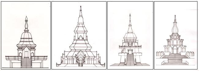 The majority of contemporary pagodas have a lotusshaped top element (bualeam).