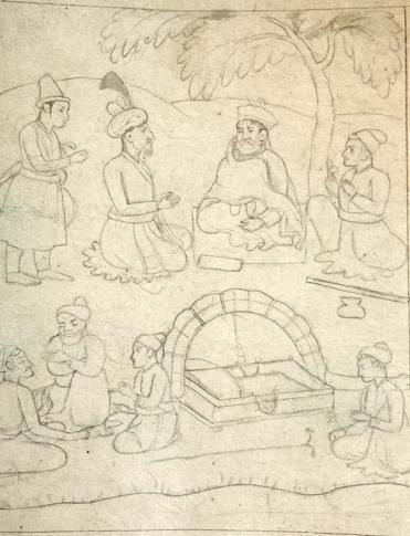 Guru Nanak and Shaikh Ibrahim at Pakpatan A Janamsakhi Drawing by a Guler Artist (last quarter of the 18th Century) Government Museum and Art Gallery, Chandigarh 5. Guru Nanak s Religion 5.