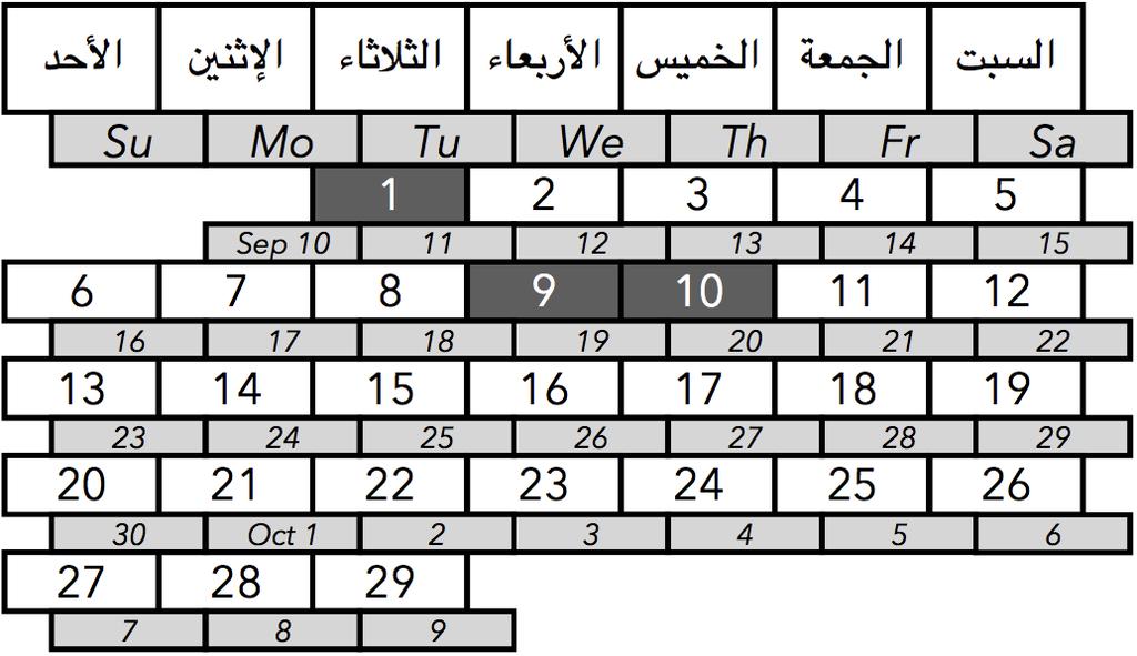 م ر MUḤARRAM Monthly Tracker Monthly Tracker Dates Sacred month. Recommended days for voluntary fasts are the three white days (13 15), Mondays & Thursdays.