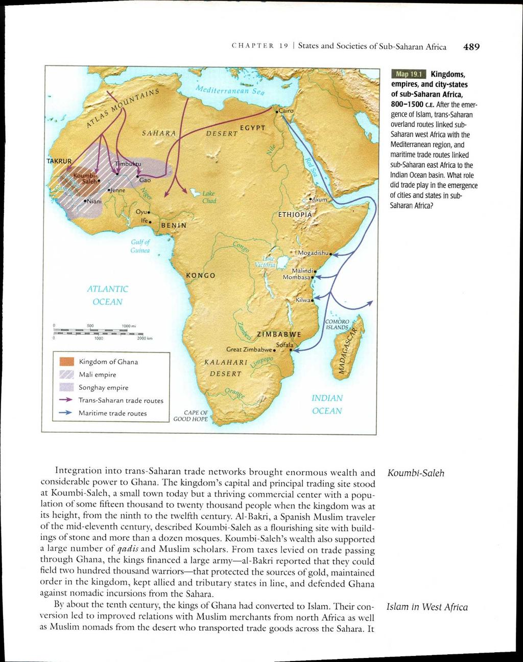 CHAPTER 19 I States and Societies of Sub-Saharan Africa 489 TAKRUR.Jenne SAHARA DESERT Gao Oyu Ife BENIN EGYPT Cairo ETHIOPIA Axum Map 19.