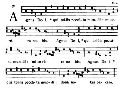 AGNUS DEI (LUX ET ORIGO) COMMUNION. Acts 2. Suddenly there came a sound from heaven as of a rushing mighty wind, * and it fillèd all the house where they were sitting, alleluia.