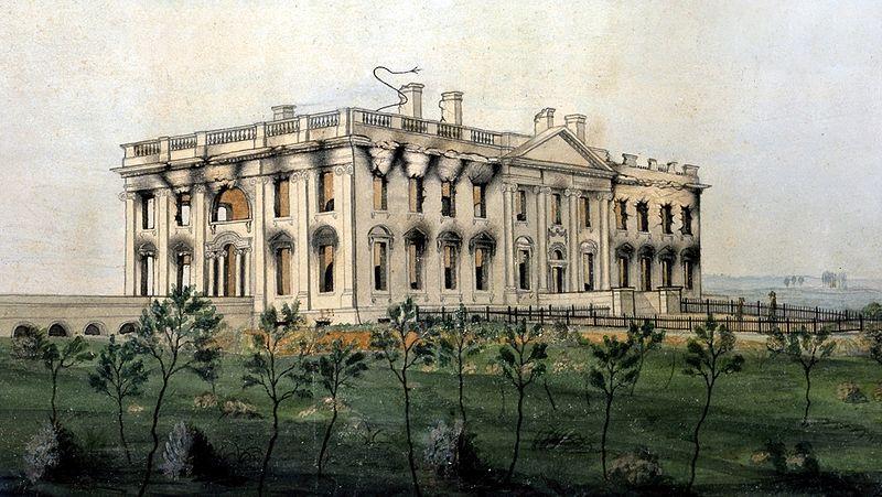 "The burned-out shell of the White House as it looked