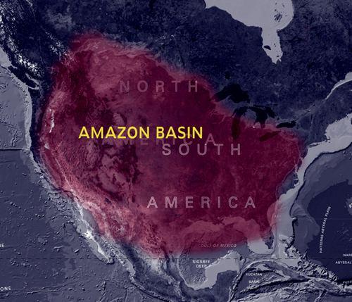 The Amazon Basin is approx.